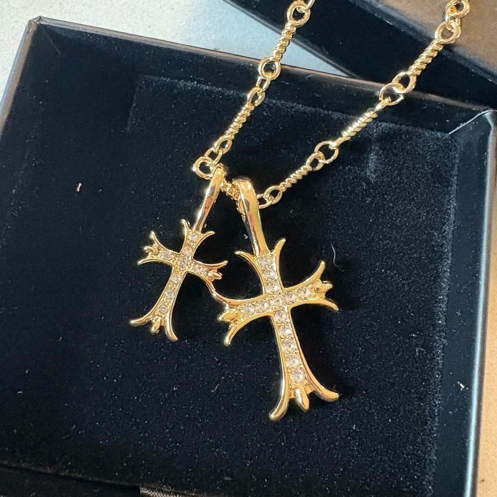 Gold Cross Pendant Necklace